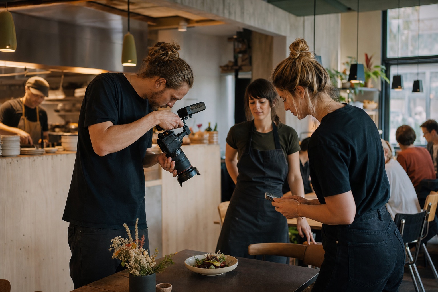 Social-Media-Content-Produktion in einem Restaurant in Hamburg
